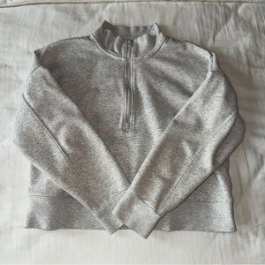 Fabletics woman’s cropped grey quarter zip sweatshirt